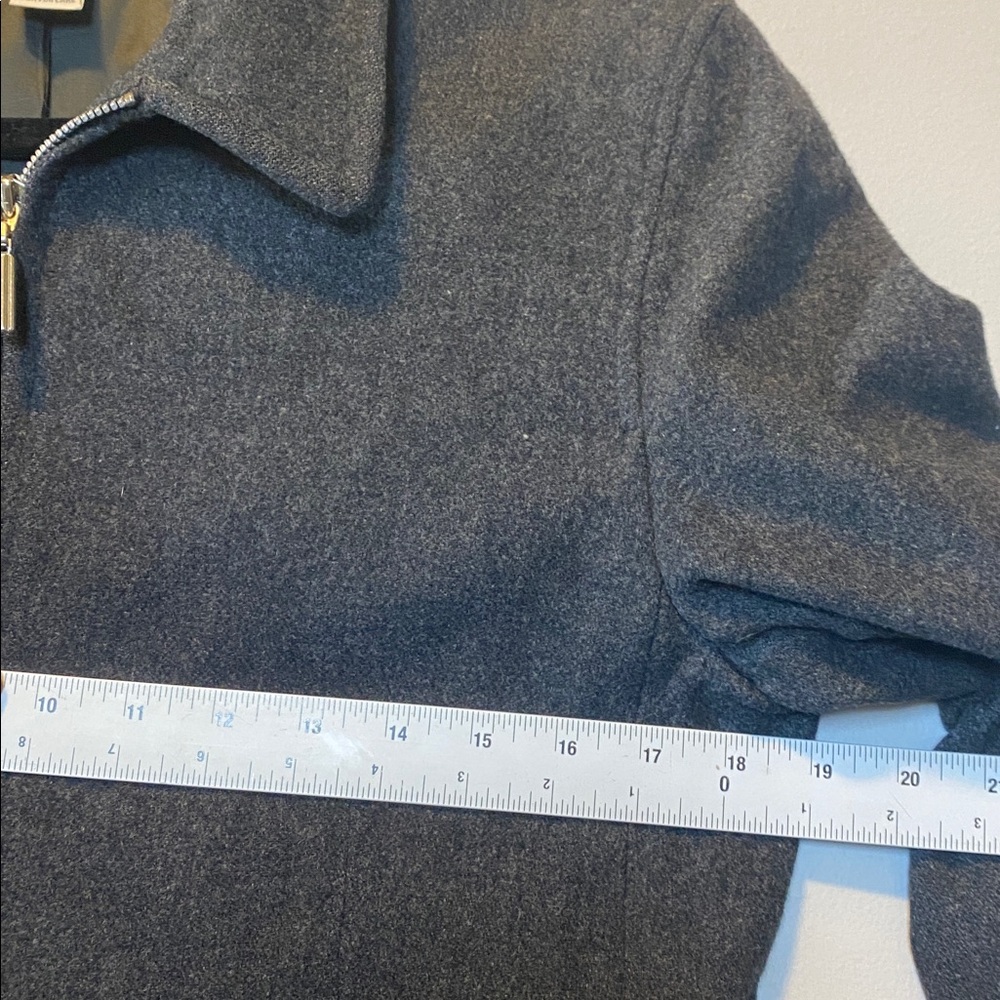 Lands End Vintage Jacket Women’s 6 Gray Wool Cashmere Blend Full Zip Collared - Picture 10 of 13